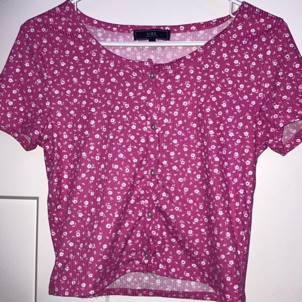 Pink shirt with White flowers